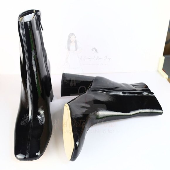 Sam Edelman Women's Codie High Heel Booties Patent Leather Black 10.5- 0268 - Picture 10 of 16